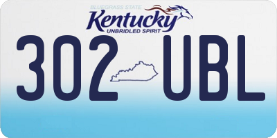 KY license plate 302UBL