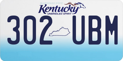 KY license plate 302UBM