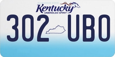 KY license plate 302UBO