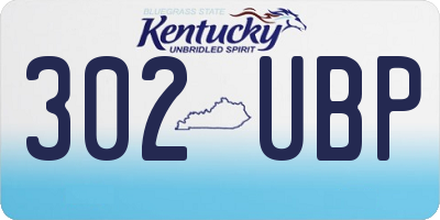 KY license plate 302UBP