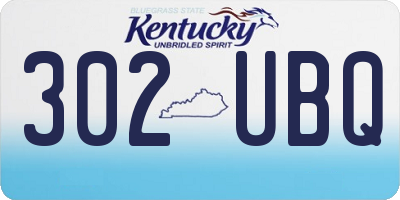 KY license plate 302UBQ