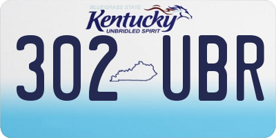 KY license plate 302UBR