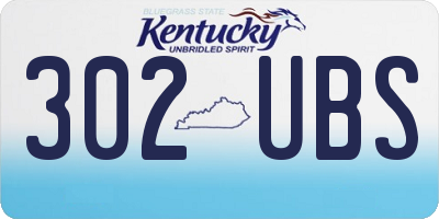 KY license plate 302UBS