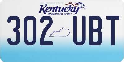 KY license plate 302UBT