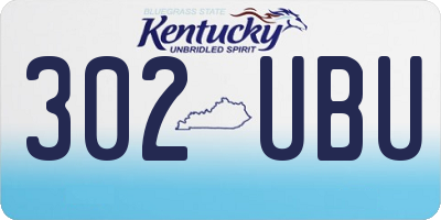 KY license plate 302UBU