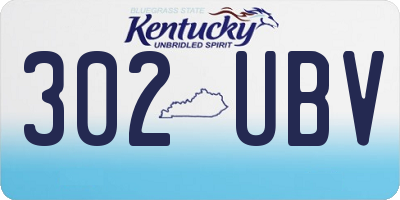 KY license plate 302UBV