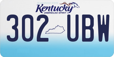 KY license plate 302UBW