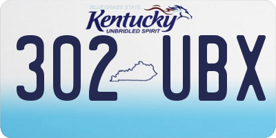 KY license plate 302UBX