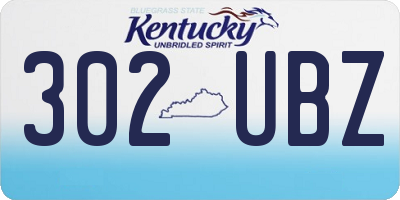 KY license plate 302UBZ