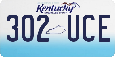 KY license plate 302UCE