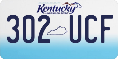 KY license plate 302UCF
