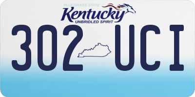 KY license plate 302UCI