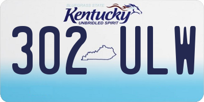 KY license plate 302ULW