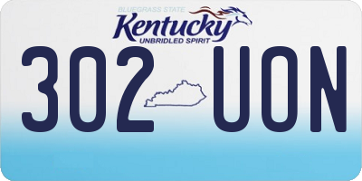 KY license plate 302UON