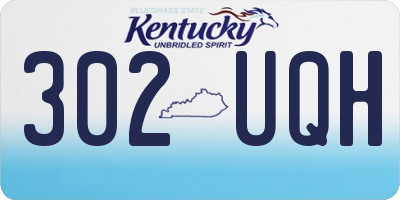 KY license plate 302UQH