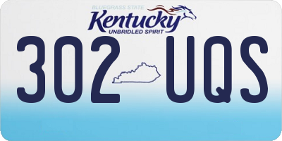 KY license plate 302UQS