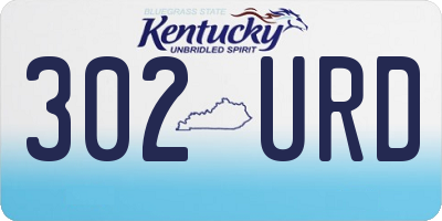 KY license plate 302URD