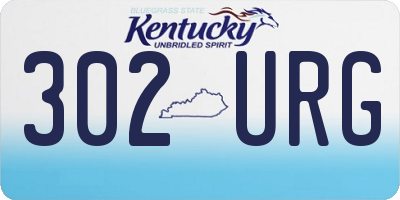 KY license plate 302URG