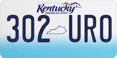 KY license plate 302URO
