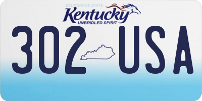 KY license plate 302USA