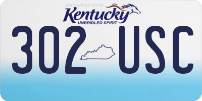 KY license plate 302USC