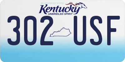 KY license plate 302USF