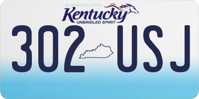 KY license plate 302USJ
