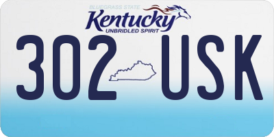 KY license plate 302USK