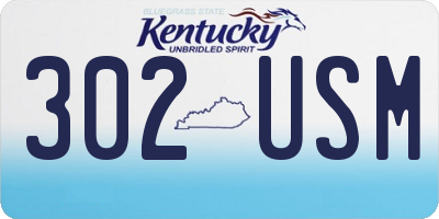 KY license plate 302USM