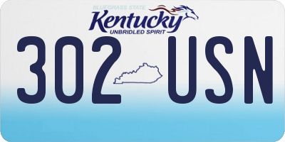 KY license plate 302USN