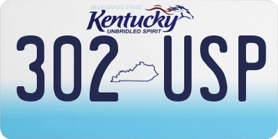KY license plate 302USP