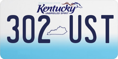KY license plate 302UST