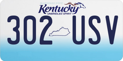 KY license plate 302USV