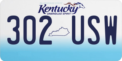 KY license plate 302USW