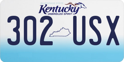 KY license plate 302USX