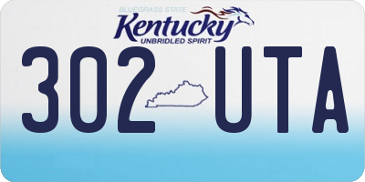 KY license plate 302UTA