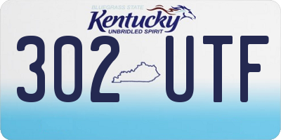 KY license plate 302UTF