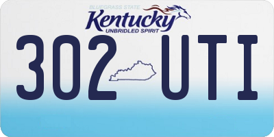 KY license plate 302UTI