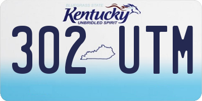 KY license plate 302UTM