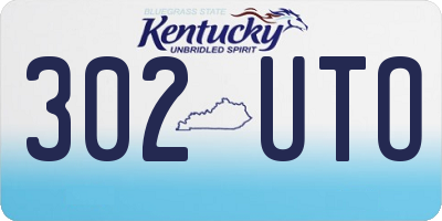KY license plate 302UTO