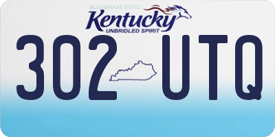 KY license plate 302UTQ