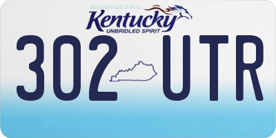 KY license plate 302UTR