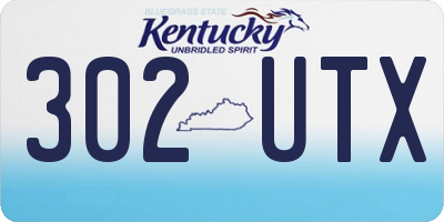 KY license plate 302UTX
