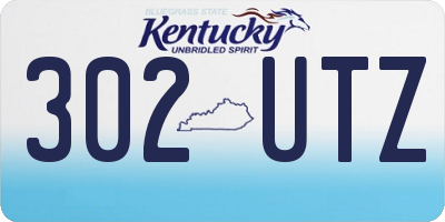 KY license plate 302UTZ