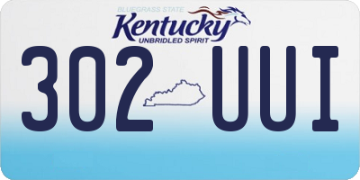 KY license plate 302UUI