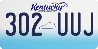 KY license plate 302UUJ