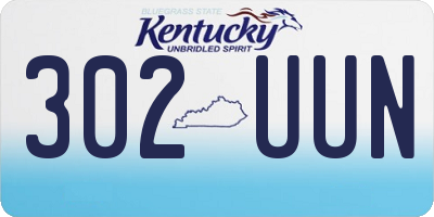 KY license plate 302UUN