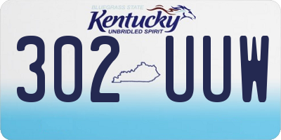 KY license plate 302UUW