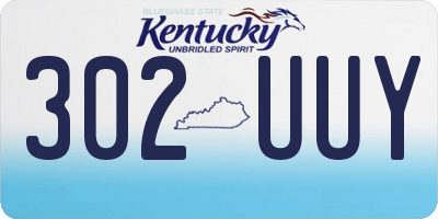 KY license plate 302UUY