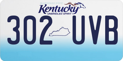KY license plate 302UVB